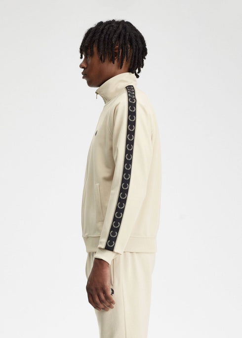 Fred Perry Felpa zip Felpa zip Uomo con fettuccia a contrasto Avena P24-FRED PERRYJ5557-V57-S - Francavilla Moda